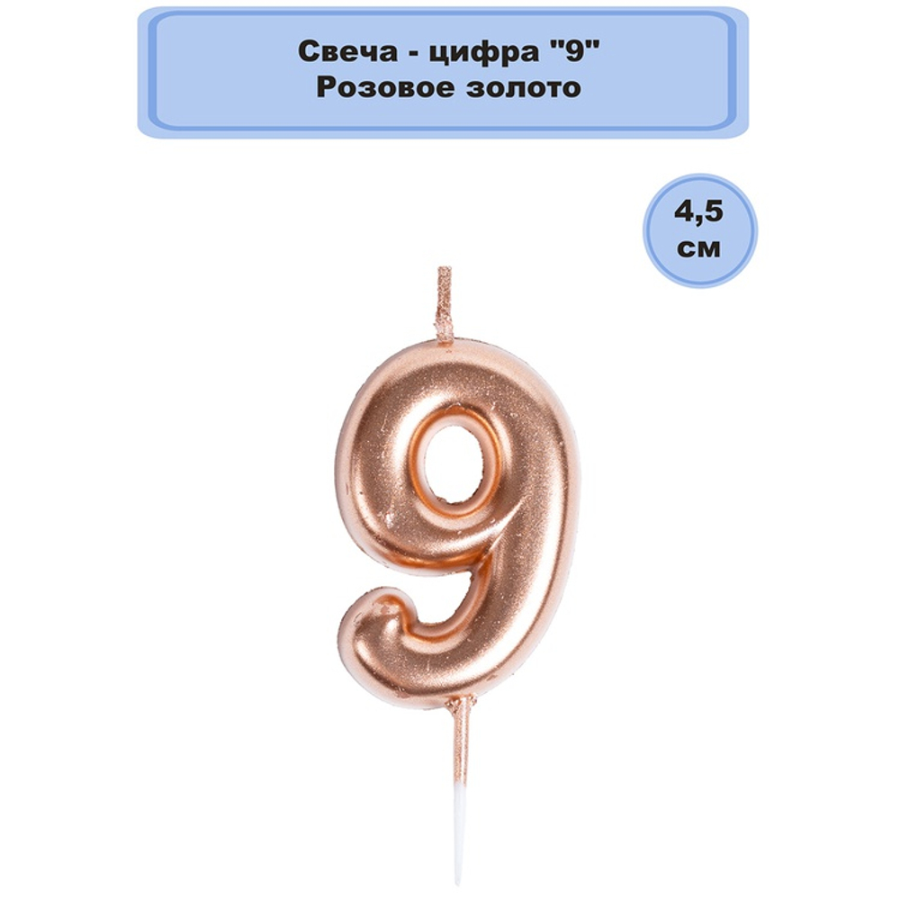 Свечи-цифры Розовое золото 4,5см