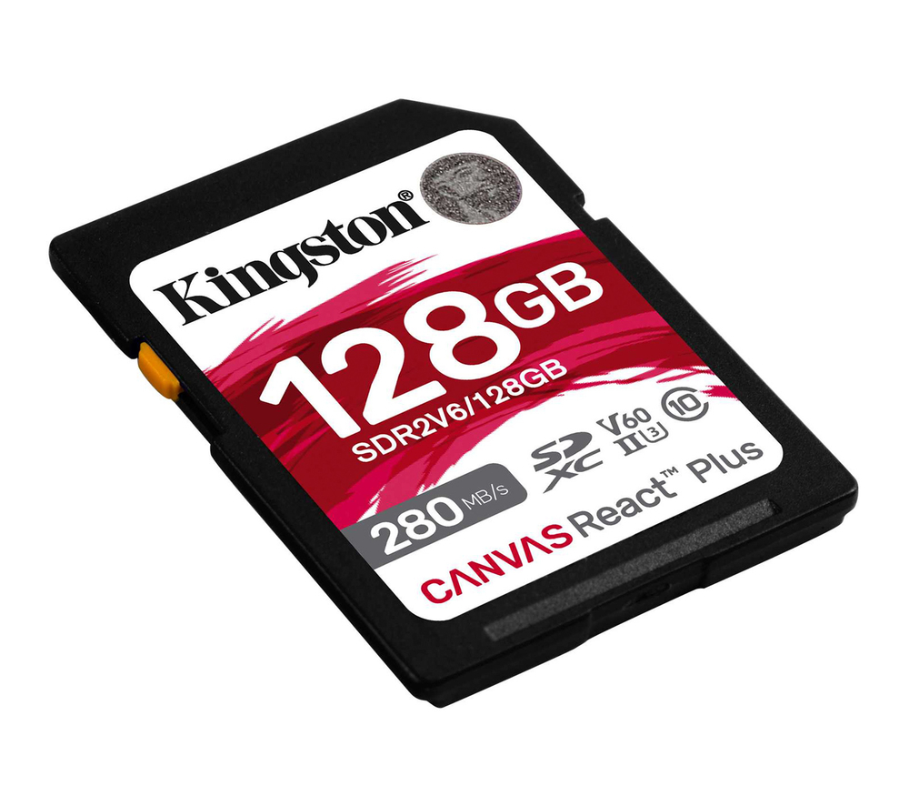 SDXC 128GB Kingston Canvas React Plus V60 UHS-II Class U3 100/280Mb/s