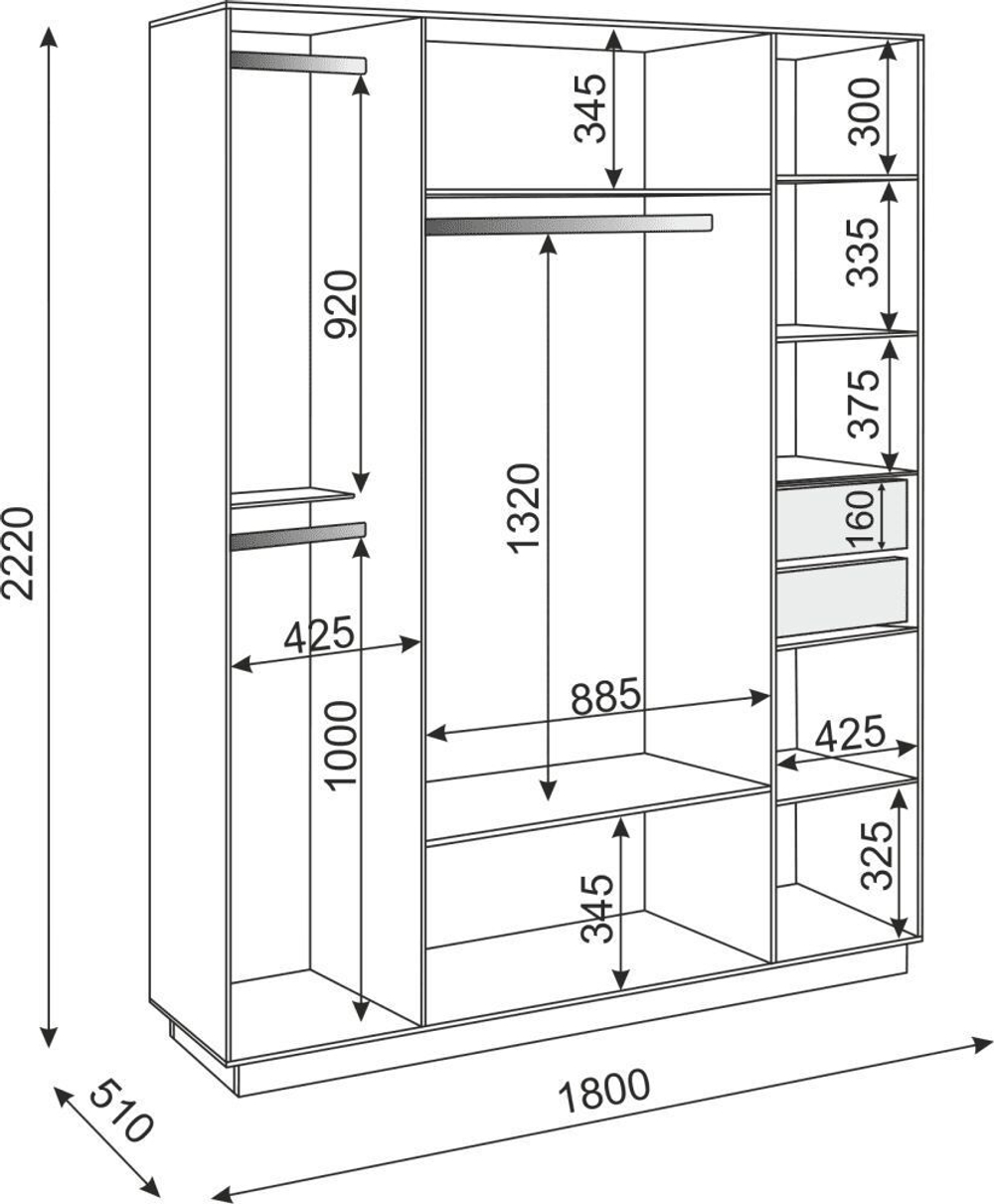 Шкаф для одежды распашной с зеркалом и полками Белый Поры Дерева/Белый Глянец, 130х51х222 см Тиффани RINNER мебельная фабрика