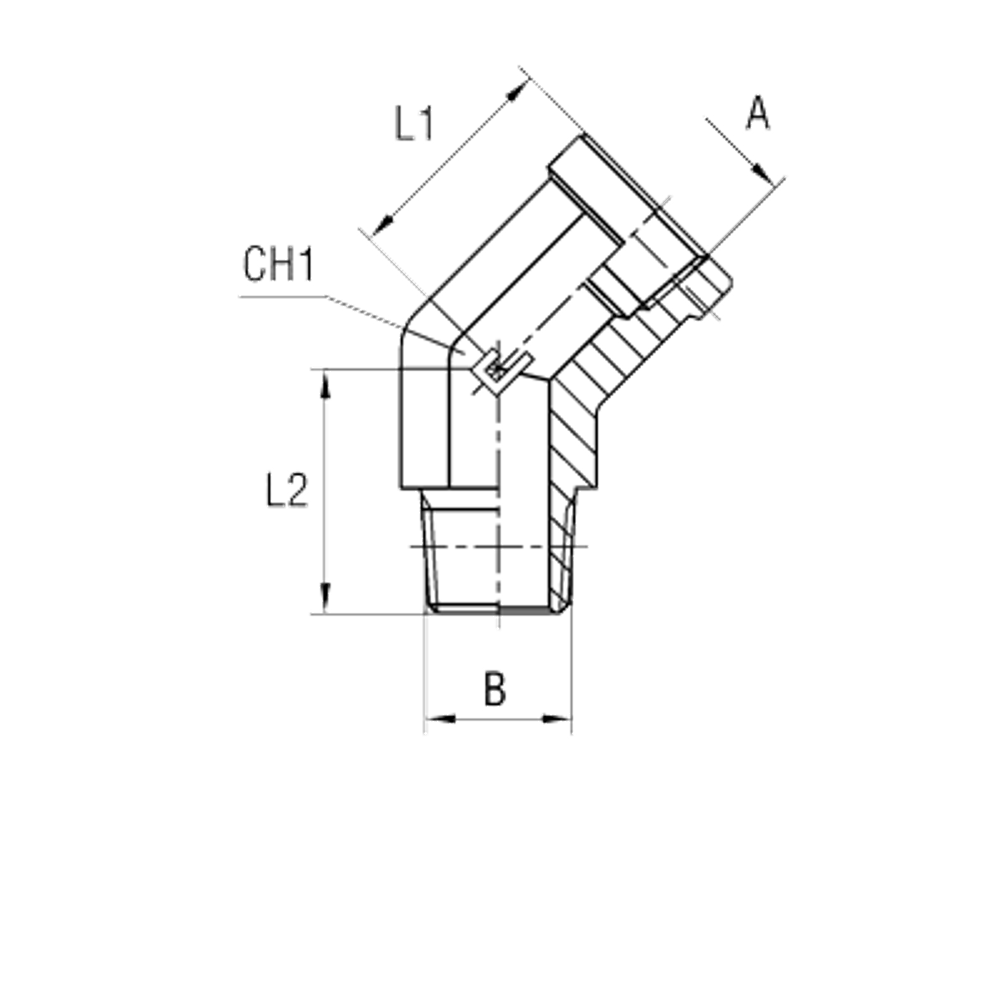 Штуцер FSC45 BSP 3/8 - BSPT 3/8