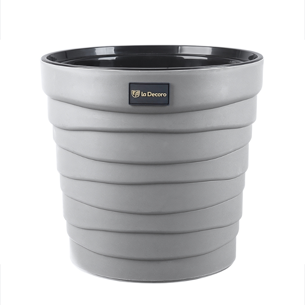 Кашпо "Бархан" со вставкой (7,5л) Цв. Серый жемчуг