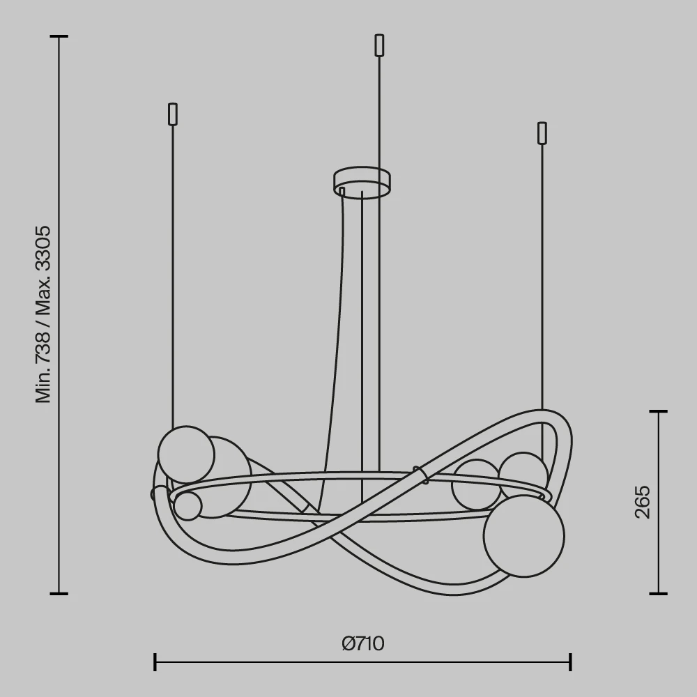 Подвесная люстра Maytoni OASIS MOD289PL-L44BS3K