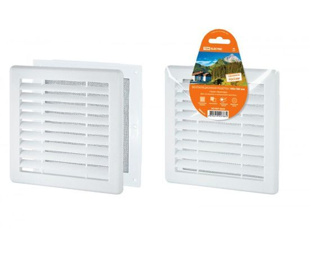 Решетка разъемная с москитной сеткой, 180х180мм TDM Electric SQ1807-0024