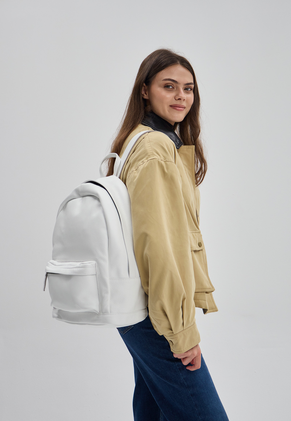 рюкзак закругленный белый L