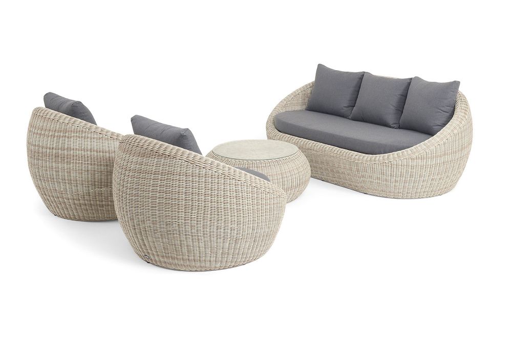 "Барселона" лаунж-зона из искусственного ротанга, цвет бежевый