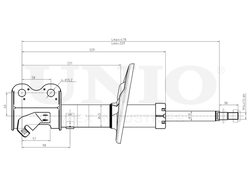Амортизатор газовый передней подвески правый UNIO SAB-10033