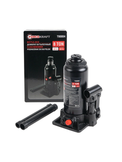 Домкрат бутылочный 8т с клапаном(h min 200мм,h max 400мм) FORCEKRAFT FK-T90804