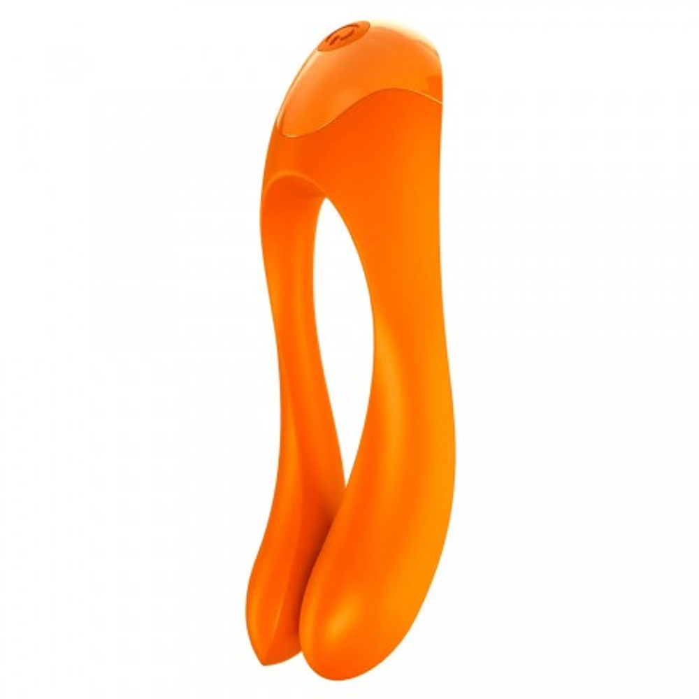 Мини вибратор на палец Satisfyer Candy Cane оранжевый