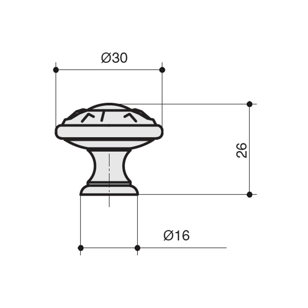 Ручка-кнопка, отделка серебро старое
