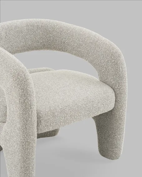 Лаунж-кресло Boon, серебристое букле