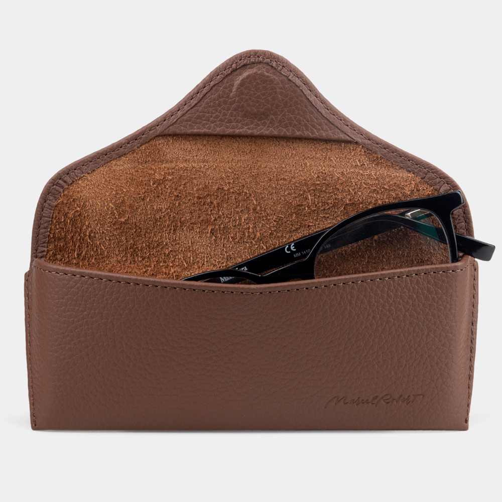Футляр для очков Vision из кожи теленка, цвета шоколад