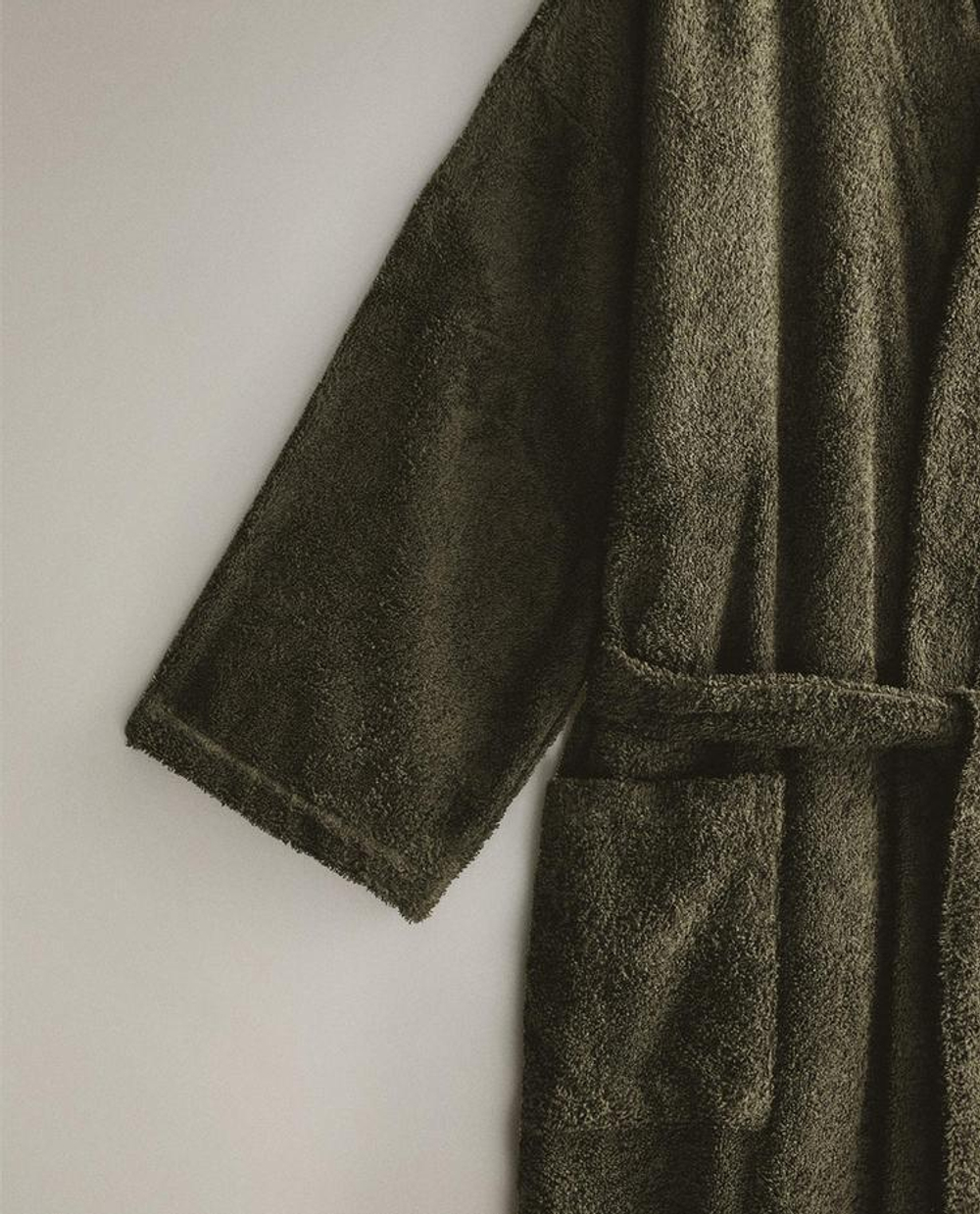 ZARA HOME ХЛОПКОВЫЙ ХАЛАТ, ХАКИ