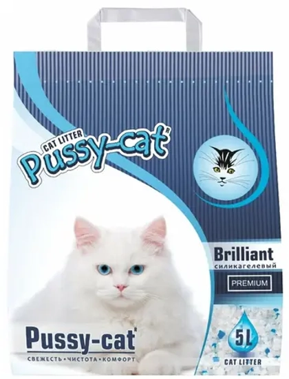 PUSSY-CAT BRILLIANT Наполнитель для кошек силикагелевый, 5 л