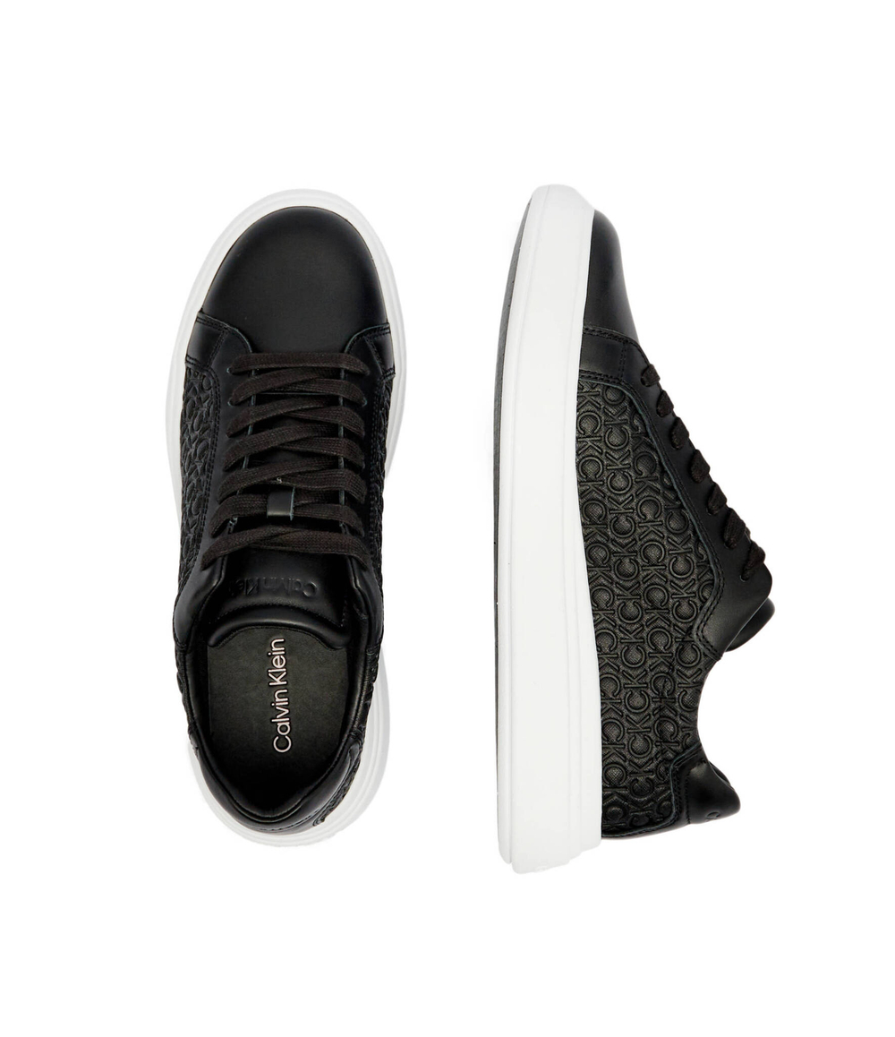 Кожаные кроссовки Calvin Klein - черный(HM0HM01498)