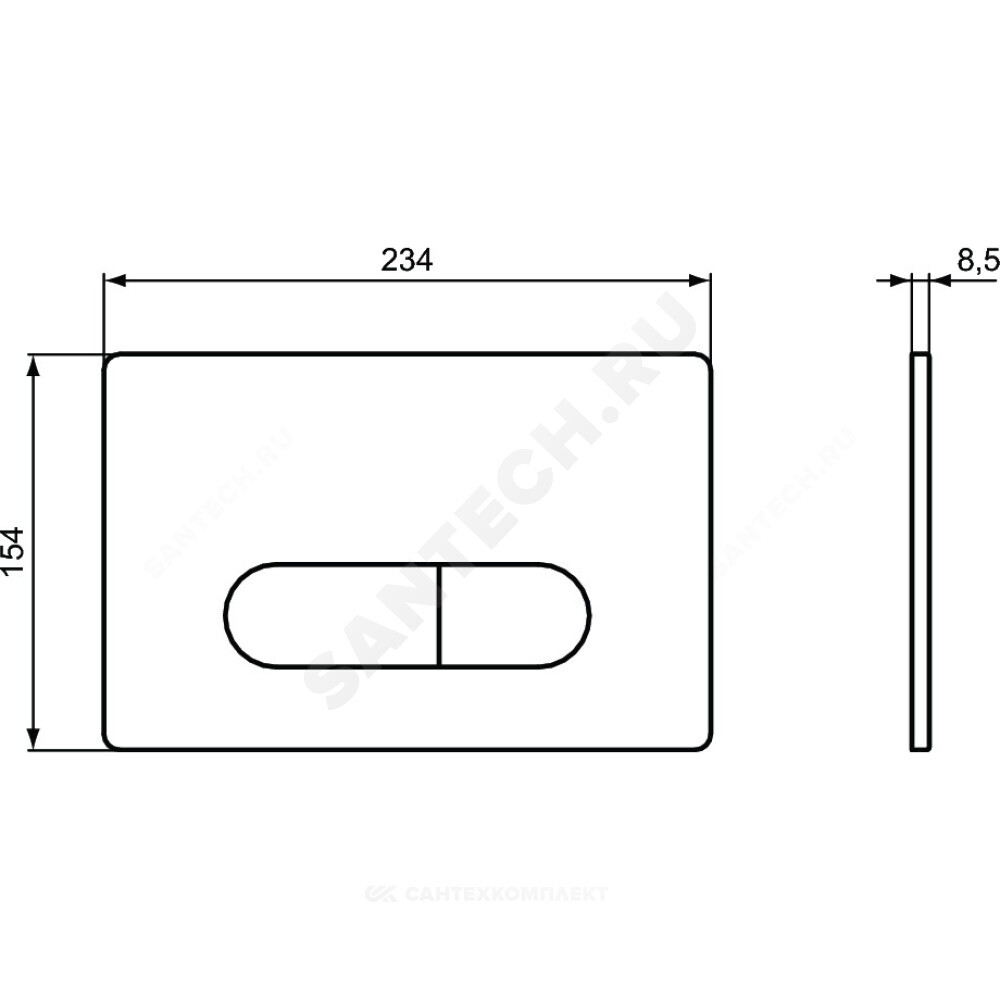 Кнопка для инсталляции белая глянцевая OLEAS P1 Ideal Standard R0116AC