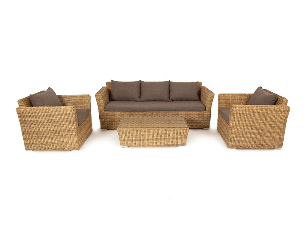 "Капучино" лаунж-зона из искусственного ротанга, цвет соломенный