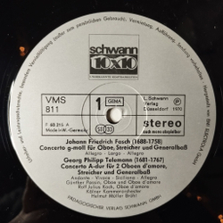 Винтажная виниловая пластинка LP Johann Friedrich Fasch, Georg Philipp Telemann, Die Oboe Meisterhaft Gespielt (Germany 1970)