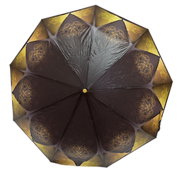 Зонт женский складной супер-автомат набивной "ЭПОНЖ", расцветка - орнамент ("Три слона" - арт. L3991)