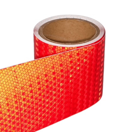 Светоотражающая лента красная (алмазная) 10 см х 15 м