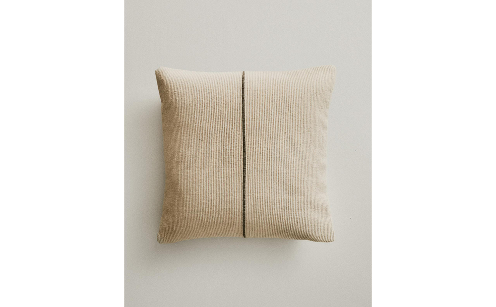 Zara Home наволочка декоративная из хлопка, терракотовый, в полоску, 45x45 см