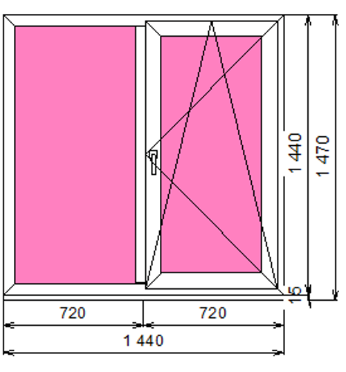 Пластиковое окно 1440 х 1440 ТермА Эко