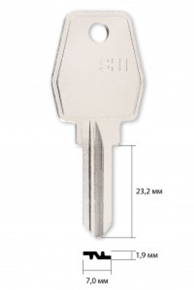 Заготовка английского ключа 12924  EUROLOCKS HIGHT SECURITY (КНР)