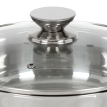 Сотейник нерж сталь, Daniks, Оптима, GS-01201P-24CA, с крыш, индукц