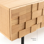 Тумба под телевизор 160х40х41, Лоред, напольная, дизайнерская с декоративными фасадами из дуба, на металлических ножках в стиле лофт, массив дуба, Dipriz