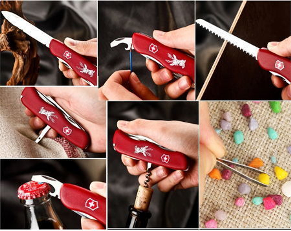Нож Victorinox Hunter 111мм, красный, 0.8573