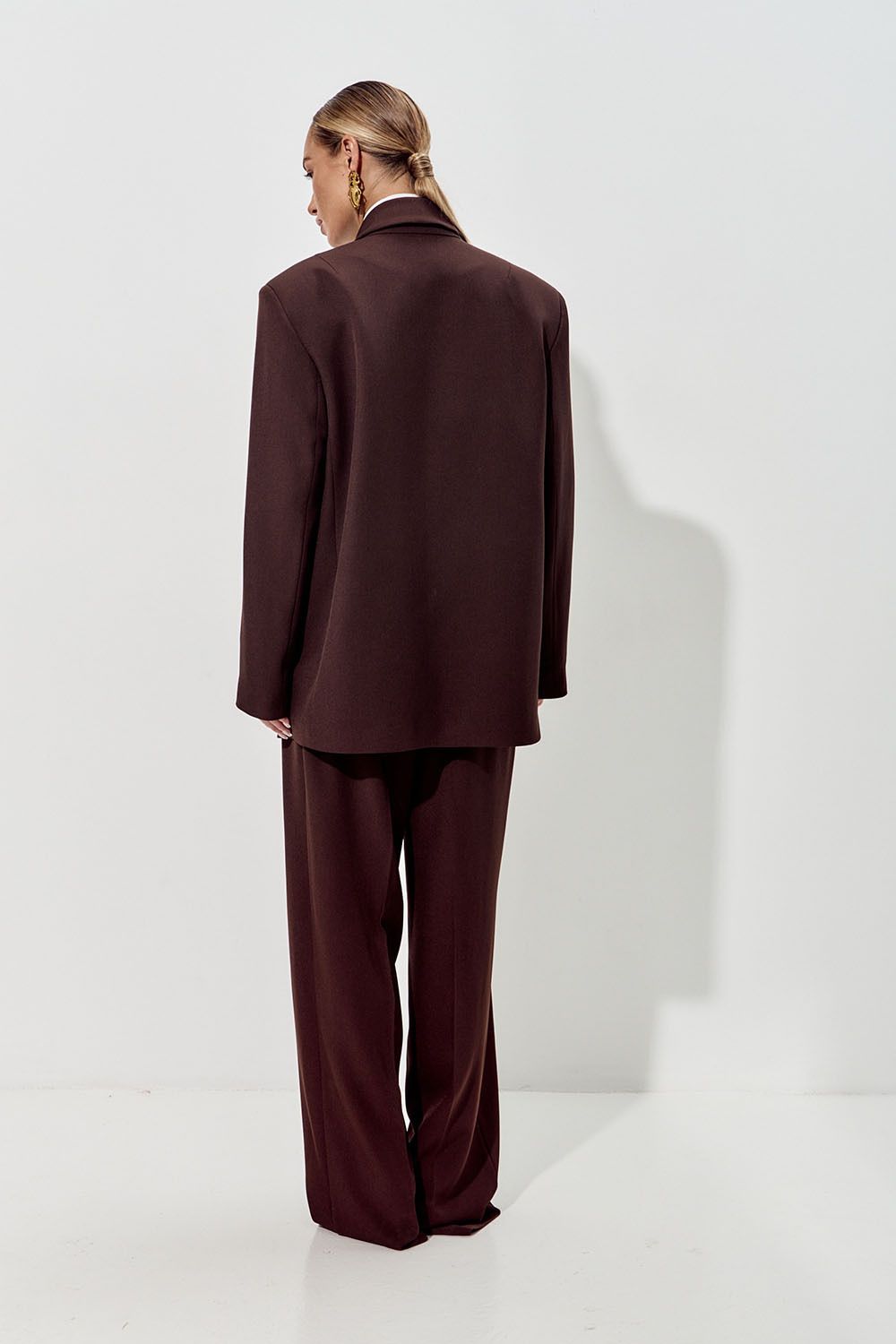 Пиджак свободный костюмный шоколадного цвета