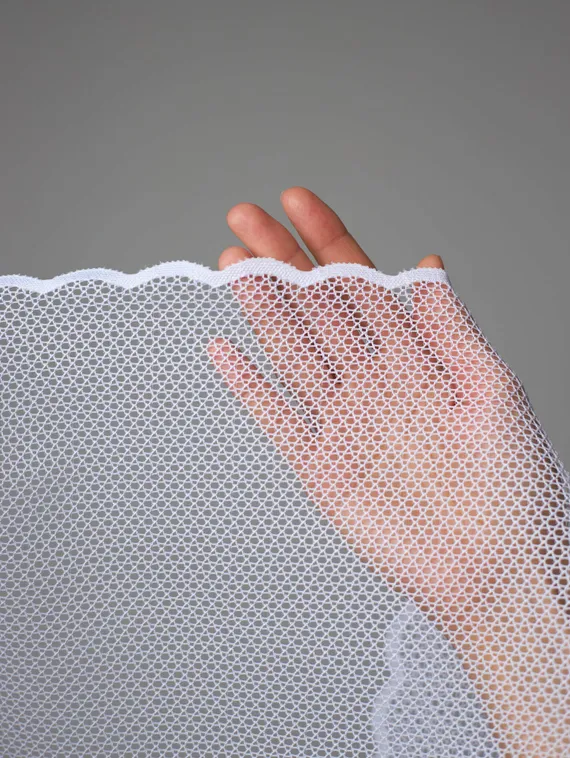 03-188 Кружево эластичное 22 см, белый 001