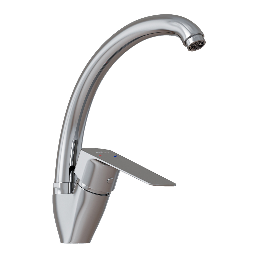 Смеситель для кухни 35k MIXLINE ML15-032 высокий излив б/отв боковая п/гайку (без подводки)