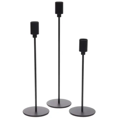 Подсвечники «THE BLACK HEART» 8*8*23/28/32 см (набор 3 шт), Черный