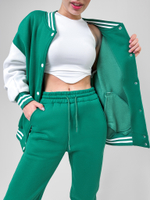 Костюм JN 8115 на флисе из бомбера на кнопках и штанов на резинке