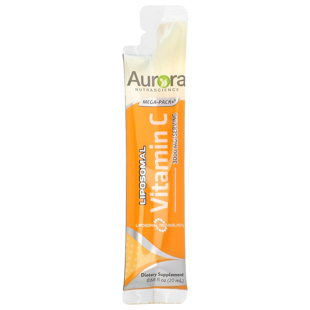 Aurora Nutrascience, Mega-Pack+, липосомальный витамин C, 3000 мг, 32 пакетика по 20 мл (0,68 жидк. унции)