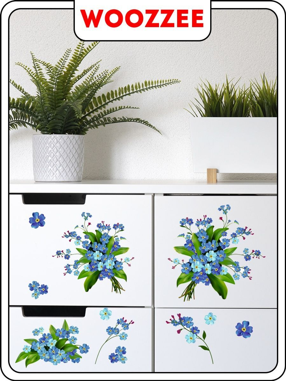 Наклейка декоративная А3 "Букет незабудок"