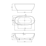 Ванна акриловая Vincea VBT-408-1800, 1800*815*580, цвет белый, щелевой перелив, слив хром