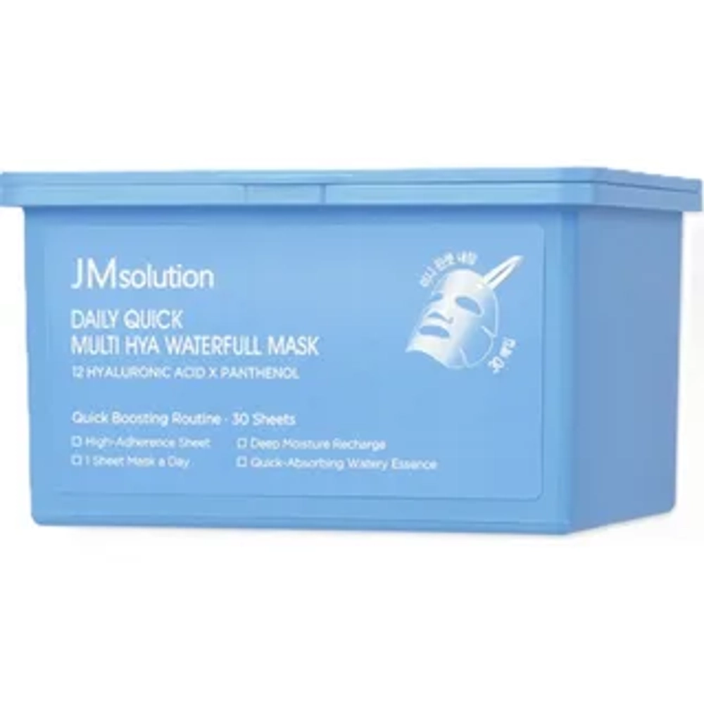 JMsolution Daily Quick Multi Hya Waterfull Mask 30ea, 350ml Маска для лица ежедневная с гиалуроновой кислотой