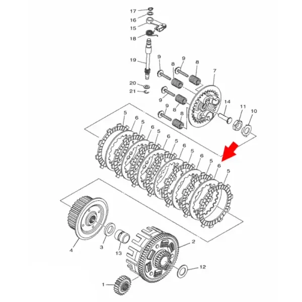 Yamaha 1WD-E6324-00-00 Стальной диск сцепления