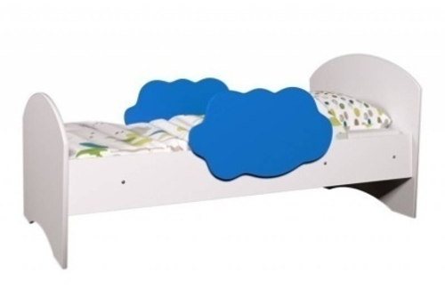 Кровать Тучка с бортиками, 1232*632*600, цветной ЛДСП
