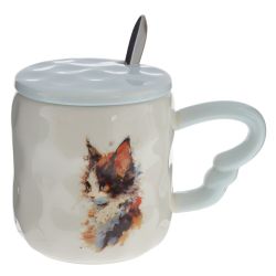 GAEM Кружка с крышкой и ложкой, L13,5 W8,3 H10 см