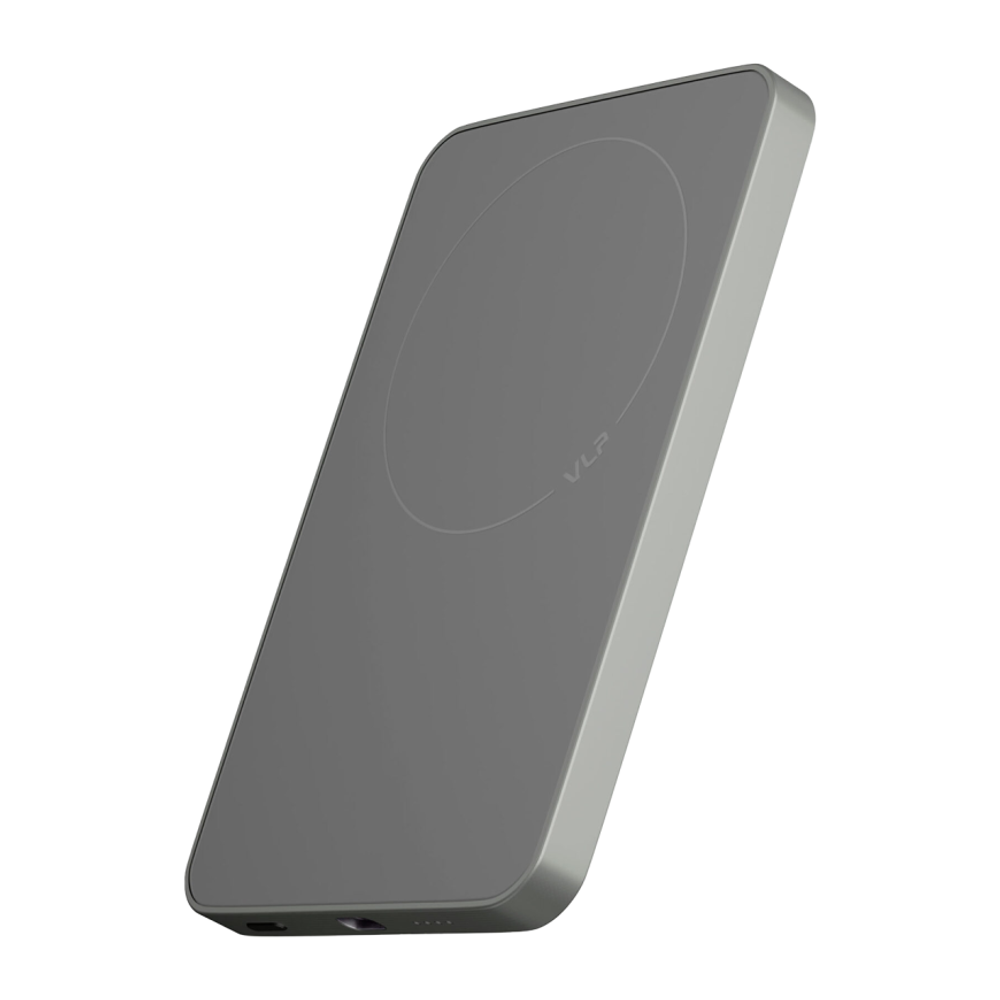 Внешний аккумулятор MagSafe VLP Diamond Energy (Qi2) (5000 мА·ч) Беспроводная зарядка: Qi 15 Вт. Проводная зарядка: USB-C. Есть виджет на iOS, LED-индикация, поддержка PD 3.0, QC 3.0, PPS, AFC, SCP и FCP. Энергоёмкость — 19,35 Вт·ч. Максимальная выходная