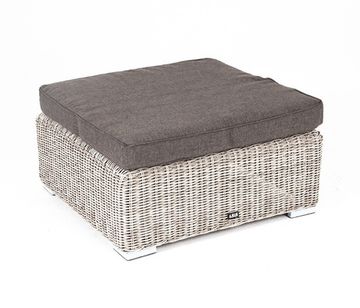 "Лунго" плетеная оттоманка с подушкой, цвет бежевый