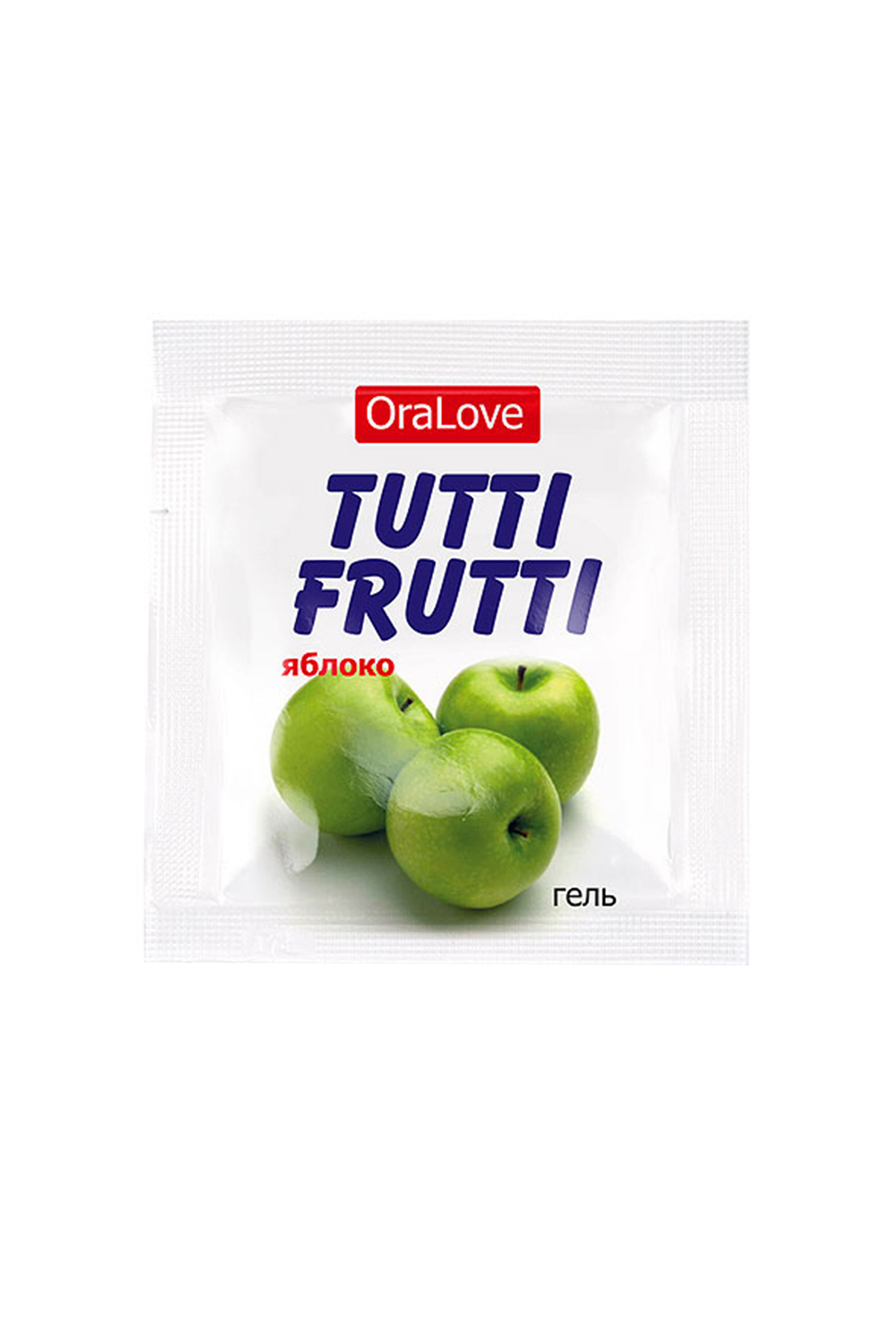 Съедобная гель-смазка TUTTI-FRUTTI для орального секса со вкусом яблока,4 гр по 20шт в упаковке