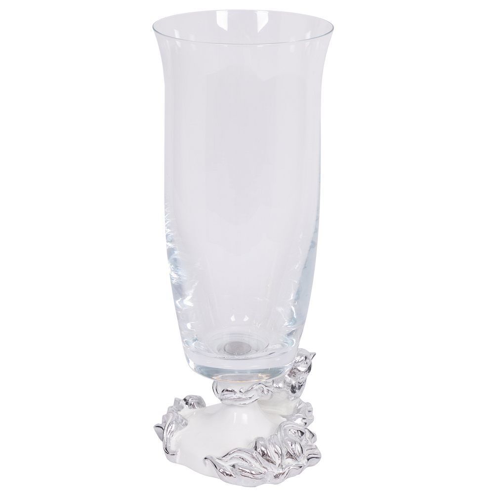 Ваза для цветов Белла с чашей Аура Белый