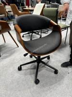 Кресло JY1829-3 черный PU/орех/черный