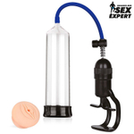Вакуумная помпа Sex Expert 20 см, прозрачная, ручной поршень