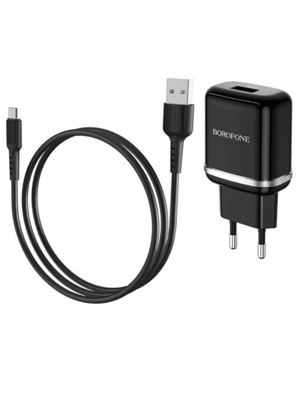 Зарядное сетевое с кабелем MicroUSB 1-метр 3А QC3.0 BOROFONE BA36A