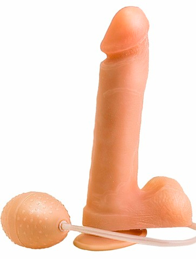 Фаллоимитатор-реалистик с грушей для имитации эякуляции. 19см Ø 4,5см