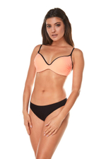 Оригинальный раздельный купальник с формованными чашками (Размер: 36) (Цвет: персиковый с черным)